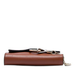 Mini Calfskin and Suede Faye Chain Crossbody Brown - Lab Luxury Resale