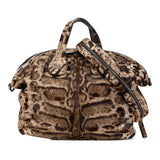 Medium Calf Hair Leopard Print Nightingale Satchel Brown - Lab Luxury Resale