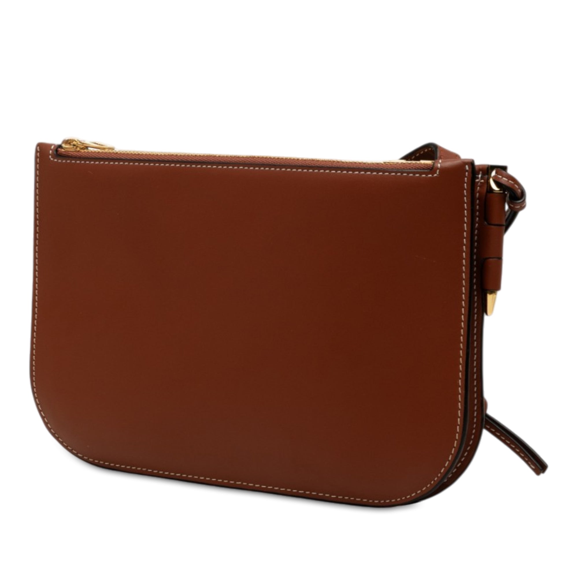 Leather Gate Double Zip Pouch Brown - Lab Luxury Resale