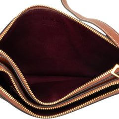 Leather Gate Double Zip Pouch Brown - Lab Luxury Resale