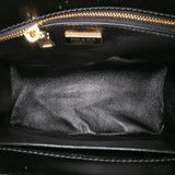 Mini Brushed Leather Floral Print Galleria Double Zip Satchel Black - Lab Luxury Resale