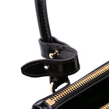Mini Brushed Leather Floral Print Galleria Double Zip Satchel Black - Lab Luxury Resale