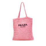 Crochet Raffia Logo Tote Pink - Lab Luxury Resale