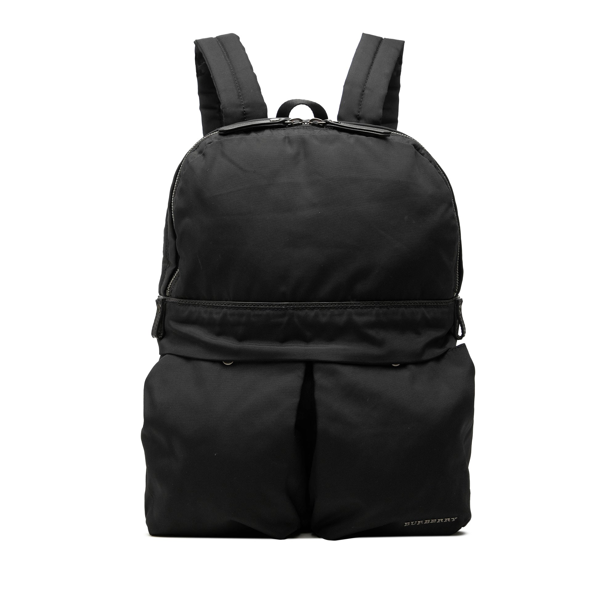 Leather Trimmed Nylon Backpack Black - Lab Luxury Resale