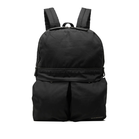 Leather Trimmed Nylon Backpack Black - Lab Luxury Resale