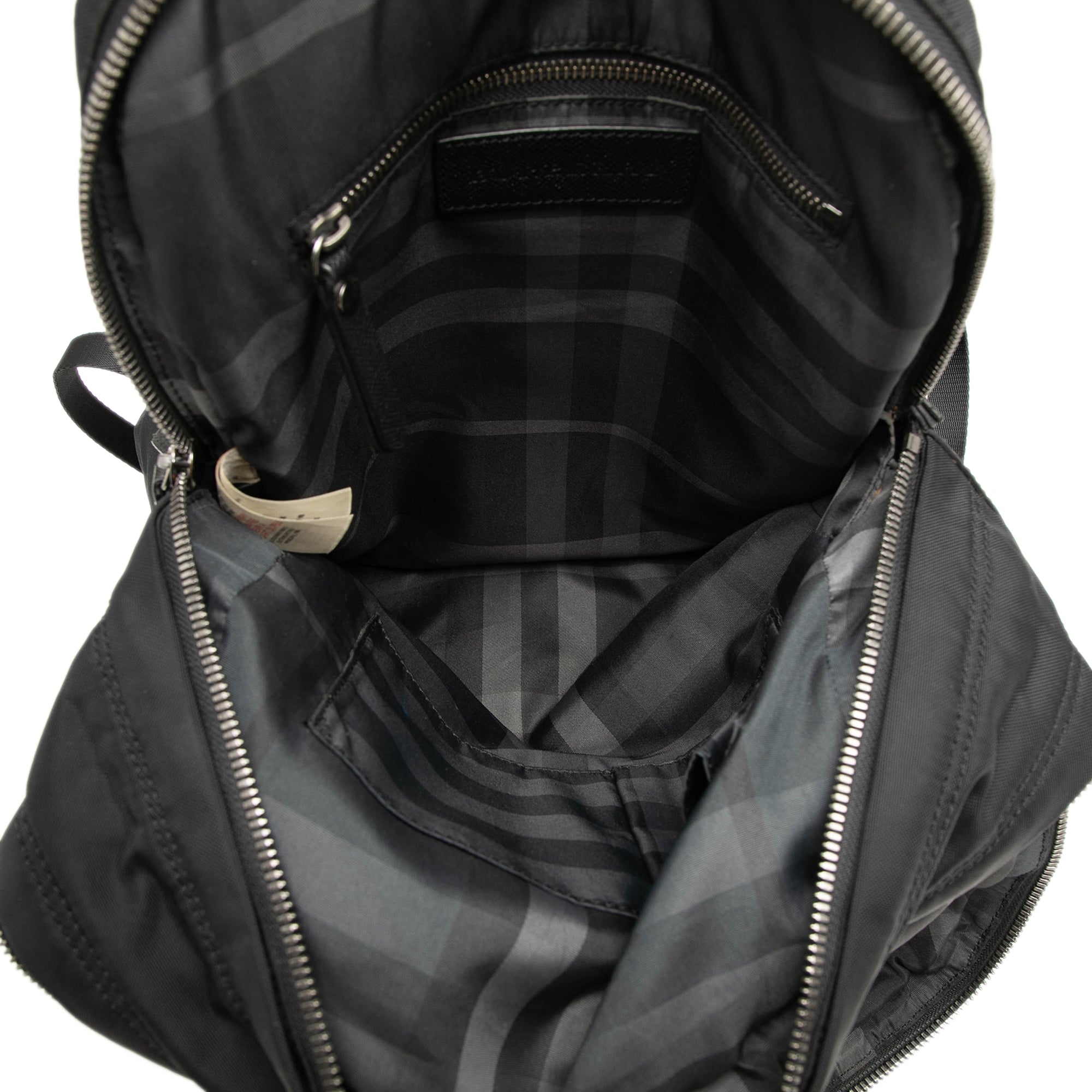 Leather Trimmed Nylon Backpack Black - Lab Luxury Resale