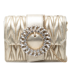 Mini Matelasse Metallic Nappa Crystal Embellished Crossbody Gold - Lab Luxury Resale