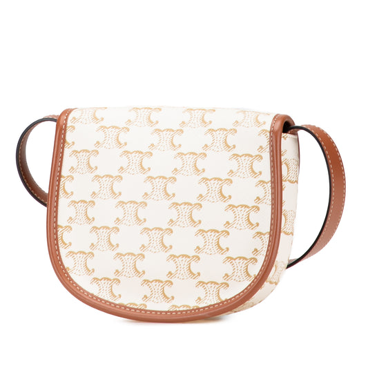 Mini Triomphe Coated Canvas Besace Crossbody Brown - Lab Luxury Resale