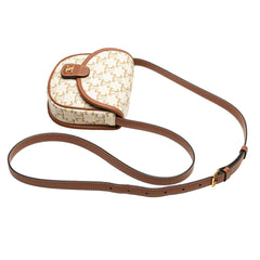 Mini Triomphe Coated Canvas Besace Crossbody Brown - Lab Luxury Resale