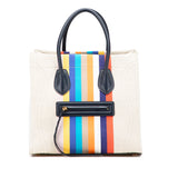 Medium Striped Canvas Phantom Luggage Tote Brown - Lab Luxury Resale
