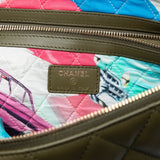 Large Quilted Lambskin Cuba La Habana O Case Clutch Green - Lab Luxury Resale