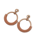 Gold Plated Barenia Loop Earrings Brown - Lab Luxury Resale