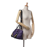 Miu Miu Small Nappa Biker Satchel Purple