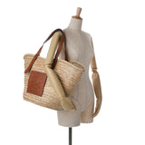 LOEWE Large Palm Leaf and Calfskin Basket Tote