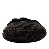 Woven Leather Floral Shoulder Bag Black - Lab Luxury Resale