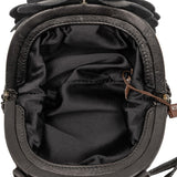 Woven Leather Floral Shoulder Bag Black - Lab Luxury Resale