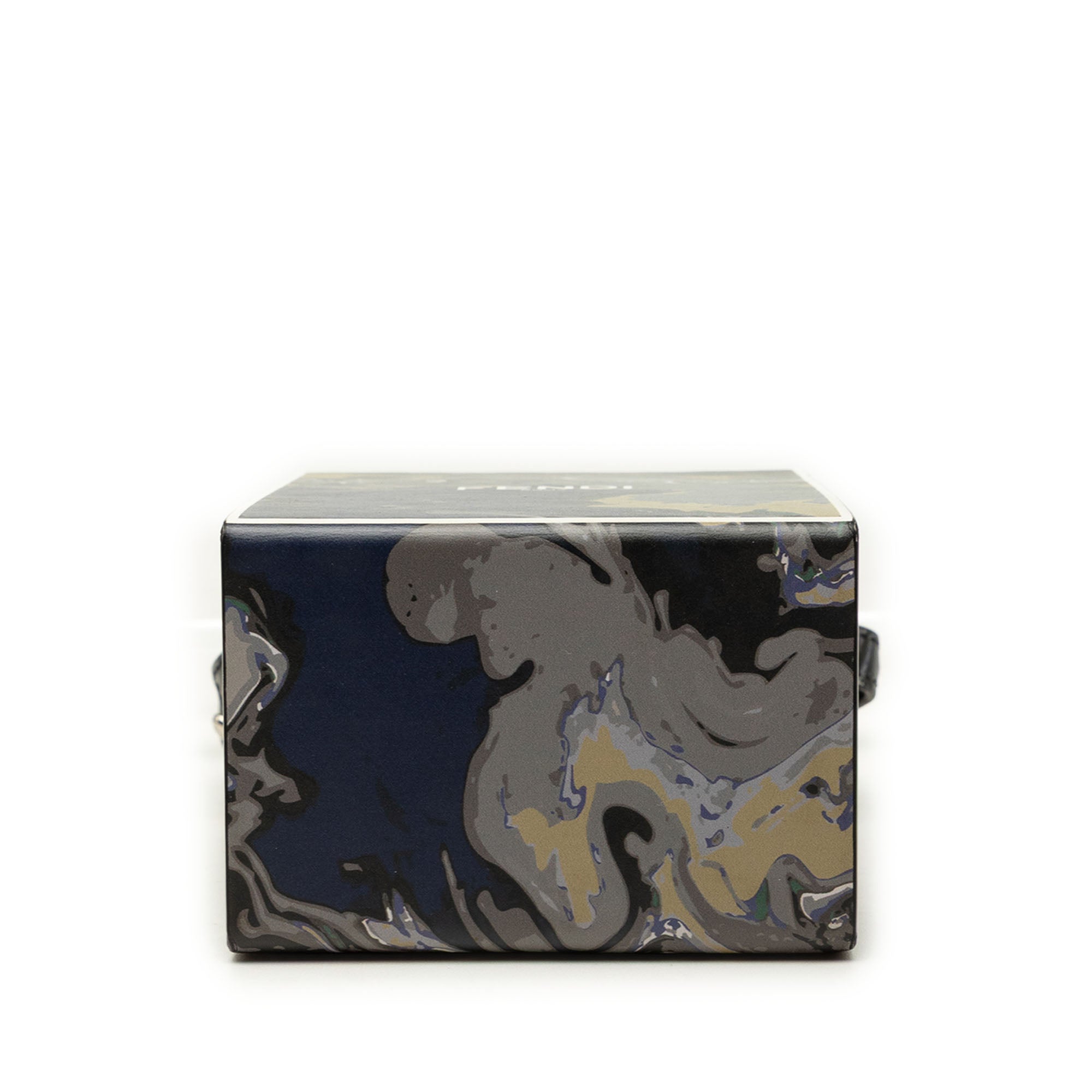 Smooth Calfskin Marble Print Vertical Box Crossbody Gray - Lab Luxury Resale