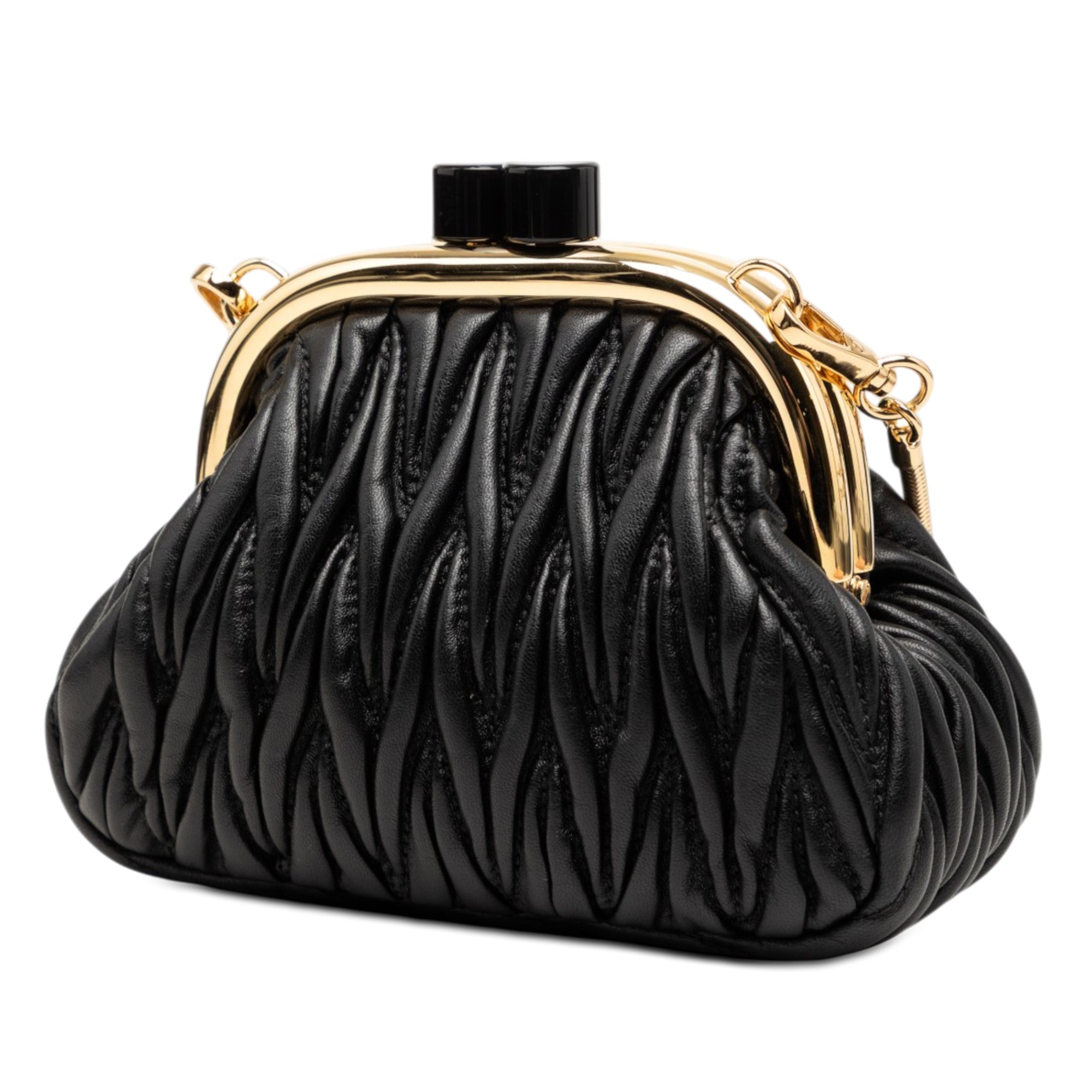 Mini Matelasse Nappa Belle Crossbody Black - Lab Luxury Resale