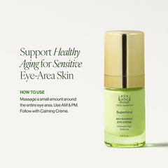 Tata Harper Superkind Bio-Barrier Eye Crème in a 15ml jar, showcasing the luxurious skincare product for delicate eye area.
