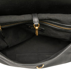 Medium Leather Bridle Crossbody Black - Lab Luxury Resale
