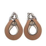 Palladium Plated and Swift Virevolte Push Back Earrings GM Brown - Lab Luxury Resale