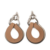 Palladium Plated and Swift Virevolte Push Back Earrings GM Brown - Lab Luxury Resale
