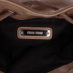 Crinkled Calfskin Bucket Bag Beige - Lab Luxury Resale
