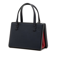 Small Leather London Postal Top Handle Bag Blue - Lab Luxury Resale