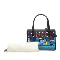Small Leather London Postal Top Handle Bag Blue - Lab Luxury Resale