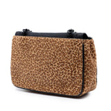 Pony Hair Leopard Print Shoulder Bag Brown - Lab Luxury Resale