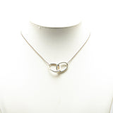 Tiffany Elsa Peretti Sterling Silver Double Loop Pendant Necklace Silver