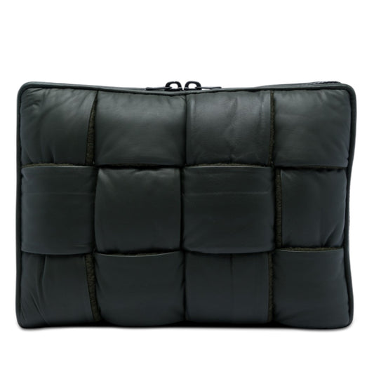 Maxi Nappa Intrecciato Padded Laptop Case Green - Lab Luxury Resale