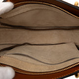 Small Suede and Raffia Pixie Satchel Brown - Lab Luxury Resale
