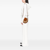 Small Suede and Raffia Pixie Satchel Brown - Lab Luxury Resale