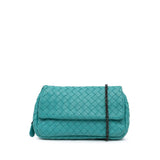 Intrecciato Chain Flap Crossbody Blue - Lab Luxury Resale