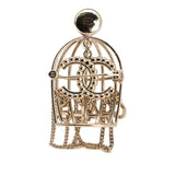 CC Gold Plated Faux Pearl and Rhinestones Logo Birdcage Brooch Gold - Lab Luxury Resale