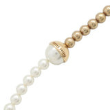 Gold Plated Faux Pearl Long Necklace White - Lab Luxury Resale