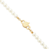 Gold Plated Faux Pearl Long Necklace White - Lab Luxury Resale