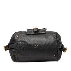 Chloé Leather Paddington Shoulder Bag in black with gold-tone hardware, showcasing its structured design and top handle.