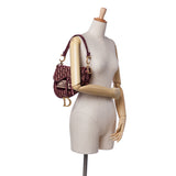 Oblique Velvet Embroidered Saddle Bag Red - Lab Luxury Resale
