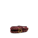 Oblique Velvet Embroidered Saddle Bag Red - Lab Luxury Resale