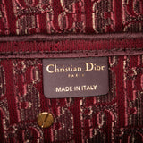 Oblique Velvet Embroidered Saddle Bag Red - Lab Luxury Resale
