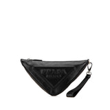 Grace Lux Triangle Logo Embossed Triangle Wristlet Pouch Black - Lab Luxury Resale