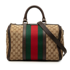 Medium GG Canvas Web Joy Boston Bag Beige - Lab Luxury Resale