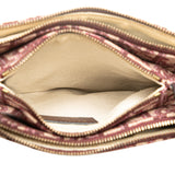 Oblique Canvas Saddle Triple Zip Crossbody Red - Lab Luxury Resale