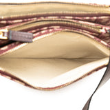 Oblique Canvas Saddle Triple Zip Crossbody Red - Lab Luxury Resale