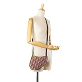 Oblique Canvas Saddle Triple Zip Crossbody Red - Lab Luxury Resale