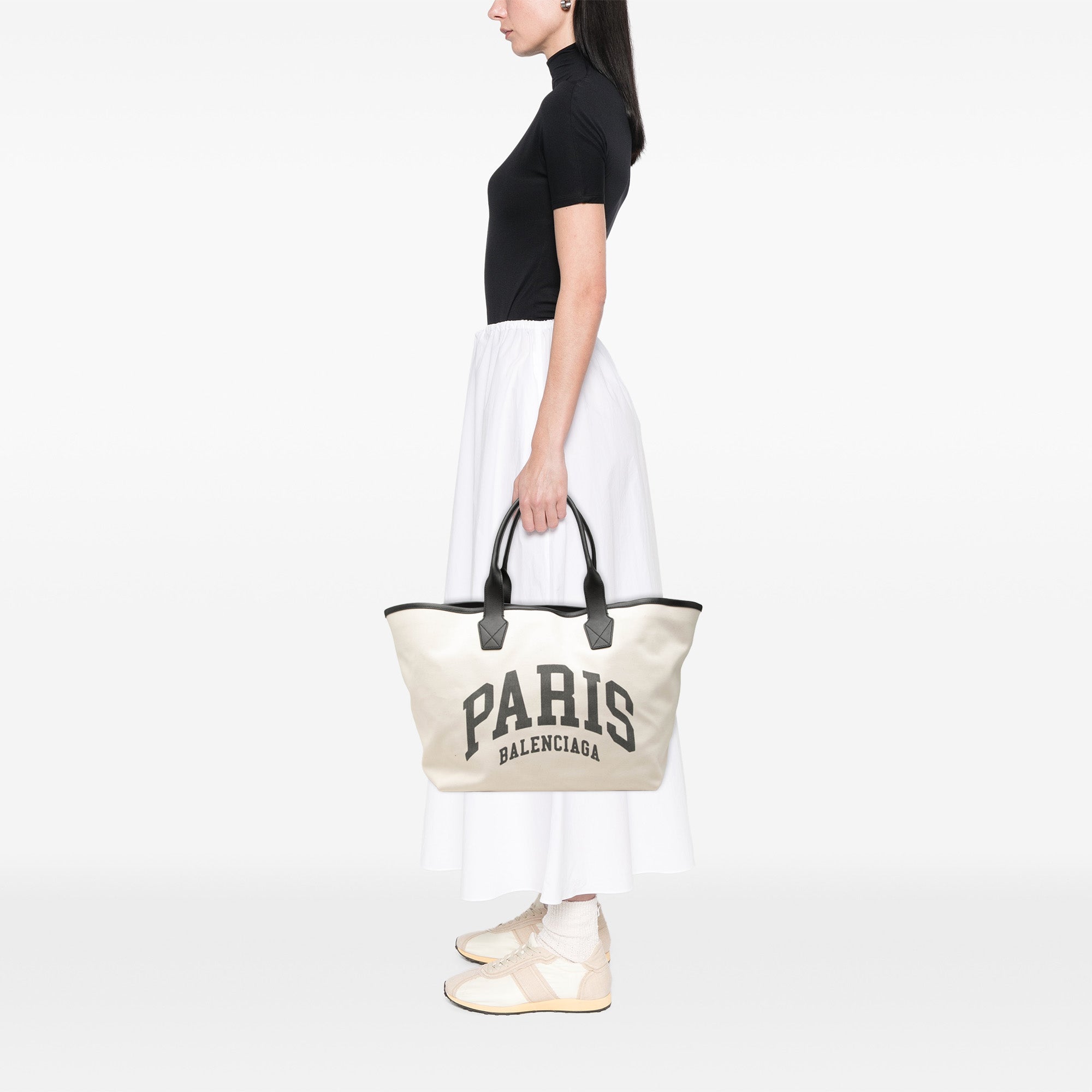 Large Canvas Cities Paris Jumbo Tote Brown - Lab Luxury Resale