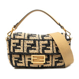 Zucca Raffia Baguette Satchel Black - Lab Luxury Resale