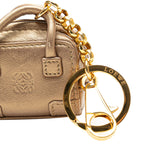 Leather Amazona Bag Charm Key Chain Gold - Lab Luxury Resale